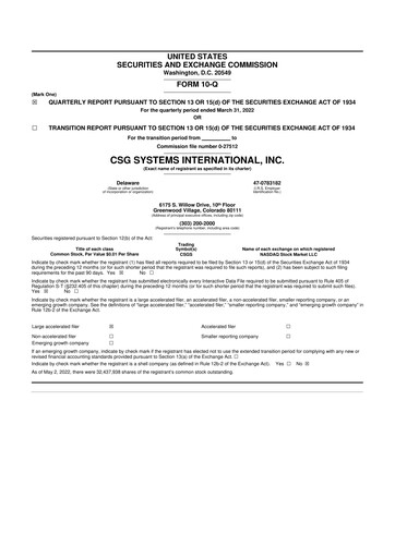 Thumbnail CSG International
 10-Q Quarterly Report FY2022 