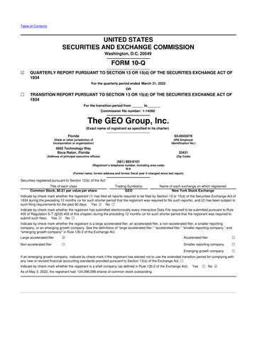 Thumbnail Geo Group 10-Q Quarterly Report FY2022 