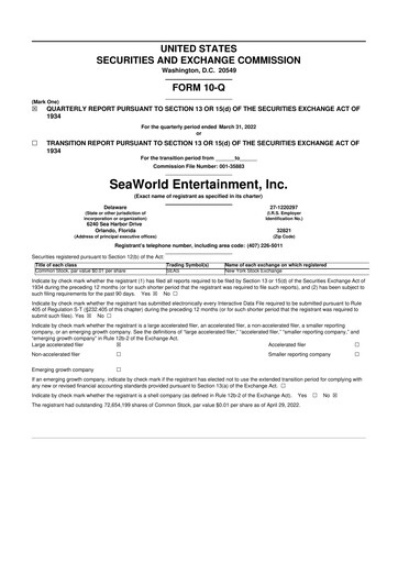 Thumbnail United Parks & Resorts 10-Q Quarterly Report FY2022 