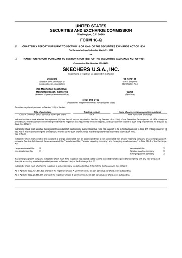 Thumbnail Skechers
 10-Q Quarterly Report FY2022 