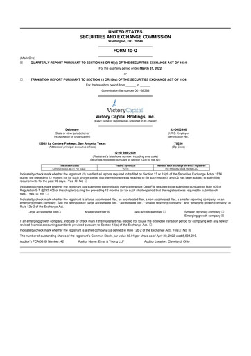 Vorschaubild Victory Capital 10-Q Quartalsbericht 2022 