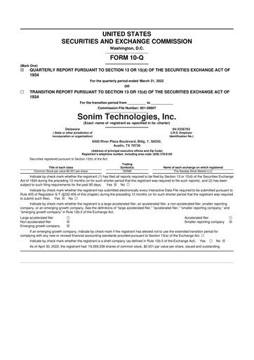 Thumbnail Sonim Technologies
 10-Q Quarterly Report FY2022 