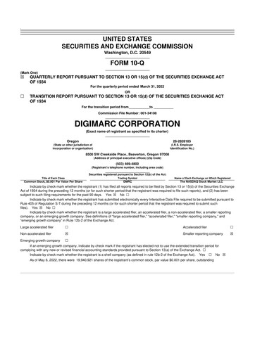 Thumbnail Digimarc
 10-Q Quarterly Report FY2022 