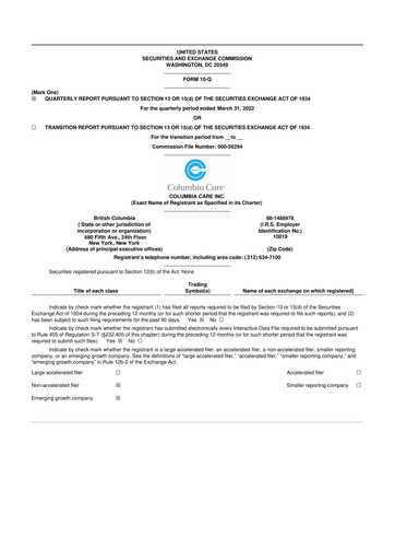 Thumbnail The Cannabist Company 10-Q Quarterly Report FY2022 