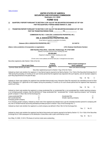 Thumbnail CBL Properties
 10-Q Quarterly Report FY2022 