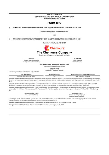 Thumbnail Chemours
 10-Q Quarterly Report FY 