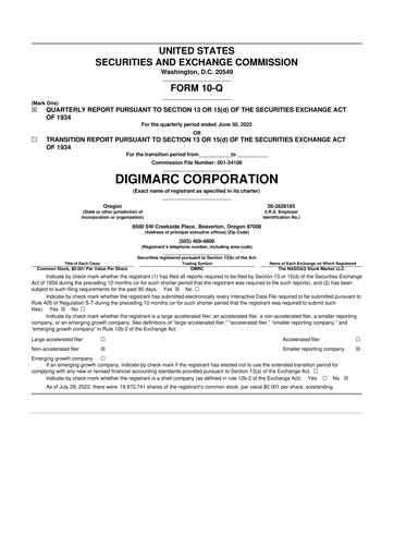 Thumbnail Digimarc
 10-Q Quarterly Report FY2022 