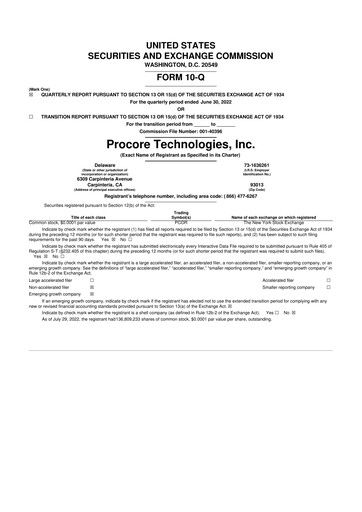 Vorschaubild Procore 10-Q Quartalsbericht 2022 