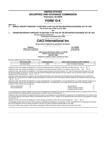 Thumbnail CACI International Inc 10-K Annual Report 2022