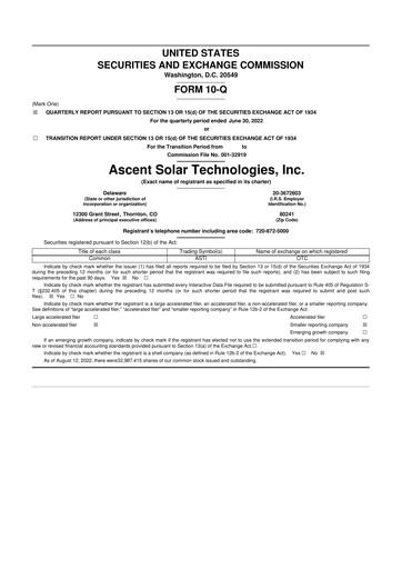 Thumbnail Ascent Solar Technologies 10-Q Quarterly Report FY 