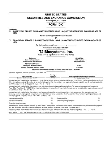 Thumbnail T2 Biosystems
 10-Q Quarterly Report FY2022 