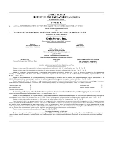 Thumbnail QuinStreet
 10-K Annual Report 2022