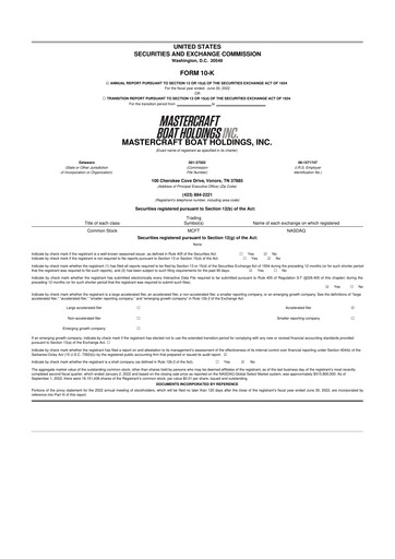 Thumbnail MasterCraft Boat 10-K Annual Report 2022