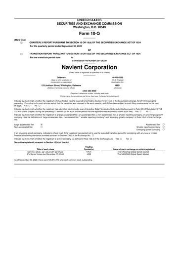 Thumbnail Navient 10-Q Quarterly Report FY2022 