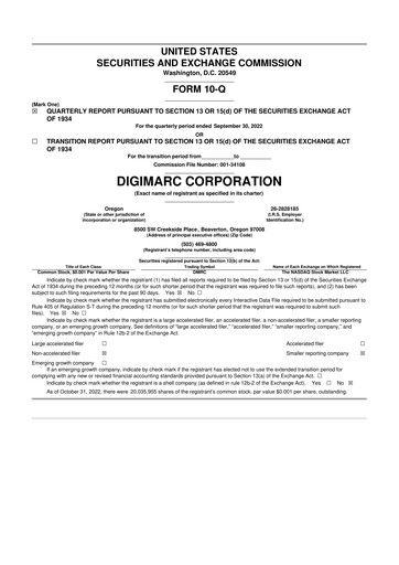 Thumbnail Digimarc
 10-Q Quarterly Report FY2022 