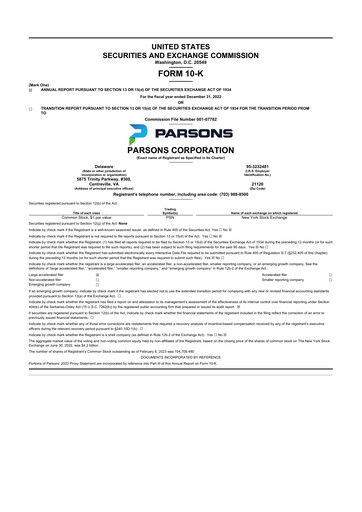 Thumbnail Parsons 10-K Annual Report 2022