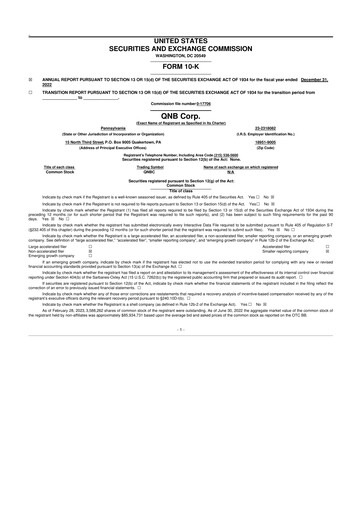 Thumbnail QNB Corp. 10-K Annual Report 2022