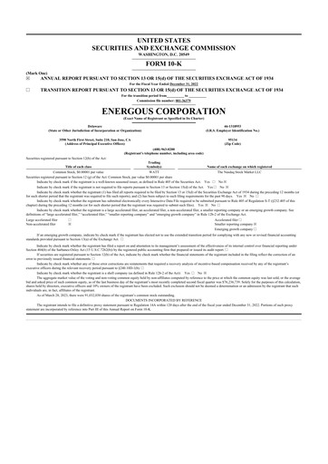 Thumbnail Energous 10-K Annual Report 2022