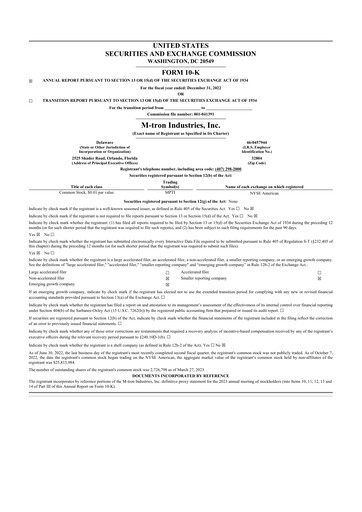 Thumbnail M-tron Industries 10-K Annual Report 2022