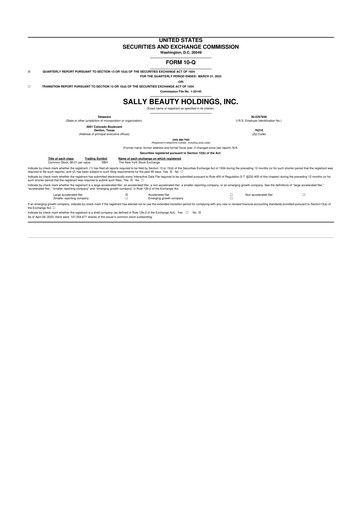 Thumbnail Sally Beauty Holdings 10-Q Quarterly Report FY2023 