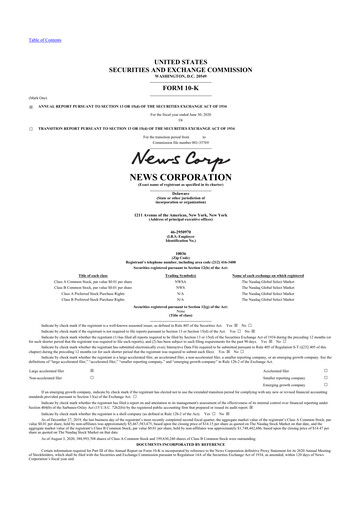 Thumbnail News Corp 10-K Annual Report 