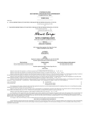 Thumbnail News Corp 10-K Annual Report 2022