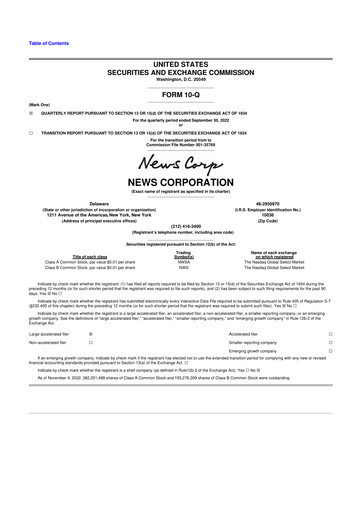 Thumbnail News Corp 10-Q Quarterly Report FY2023 