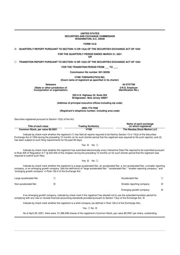 Vorschaubild VYNE Therapeutics 10-Q Quartalsbericht 2021 