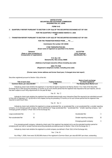 Thumbnail VYNE Therapeutics 10-Q Quarterly Report FY 