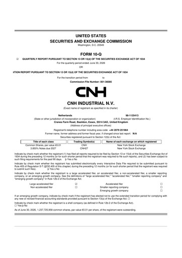 Thumbnail CNH Industrial
 10-Q Quarterly Report FY2026 