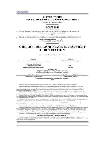 Thumbnail Cherry Hill Mortgage Investment 10-K Annual Report 2015