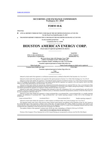 Thumbnail Houston American Energy 10-K Annual Report 2015