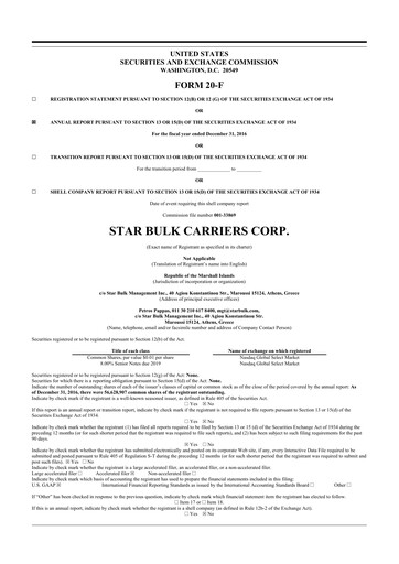 Thumbnail Star Bulk Carriers 20-F Annual Report 2016