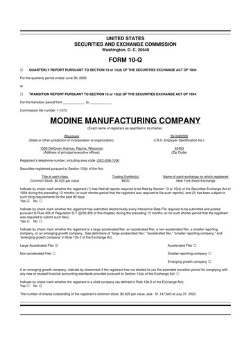Thumbnail Modine Manufacturing
 10-Q Quarterly Report FY2021 