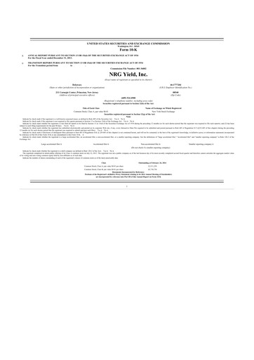 Thumbnail Clearway Energy
 10-K Annual Report 2013