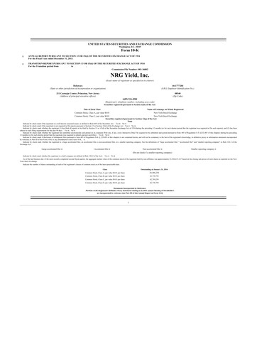 Thumbnail Clearway Energy
 10-K Annual Report 2015