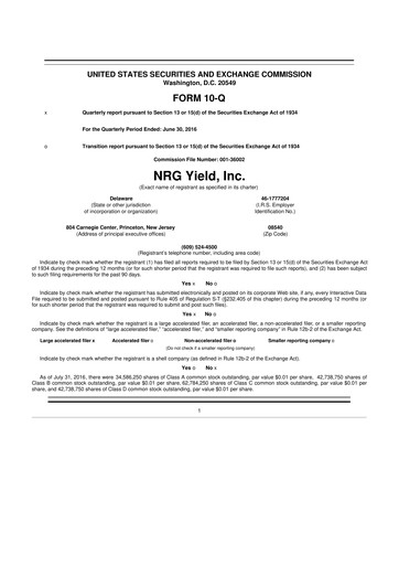 Thumbnail Clearway Energy
 10-Q Quarterly Report FY2016 