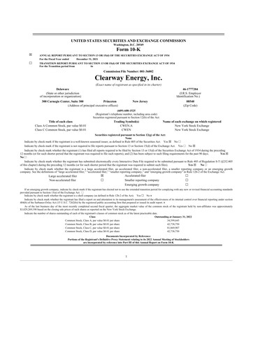 Thumbnail Clearway Energy
 10-K Annual Report 2021