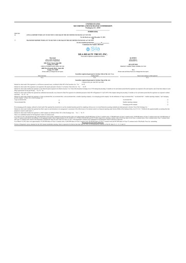 Thumbnail Sila Realty Trust 10-K Annual Report 2021