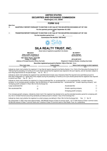 Thumbnail Sila Realty Trust 10-Q Quarterly Report FY2022 