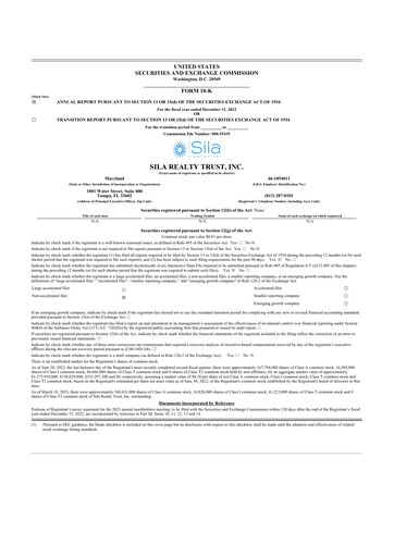 Thumbnail Sila Realty Trust 10-K Annual Report 2022