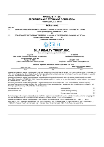 Thumbnail Sila Realty Trust 10-Q Quarterly Report FY2023 