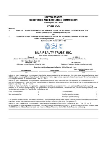 Thumbnail Sila Realty Trust 10-Q Quarterly Report FY2023 