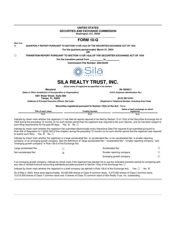 Thumbnail Sila Realty Trust 10-Q Quarterly Report FY2024 