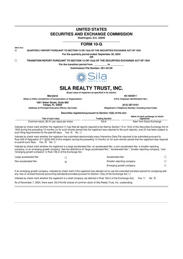 Thumbnail Sila Realty Trust 10-Q Quarterly Report FY2024 