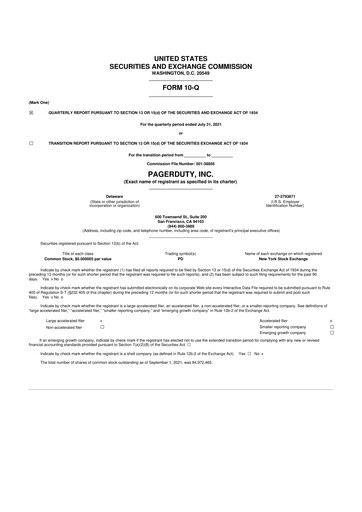 Miniature PagerDuty 10-Q Rapport trimestriel 2022 