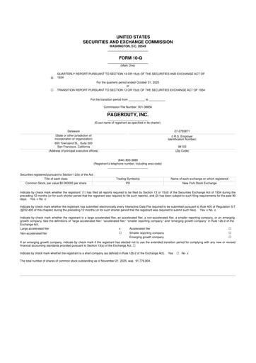 Miniature PagerDuty 10-Q Rapport trimestriel 2026 