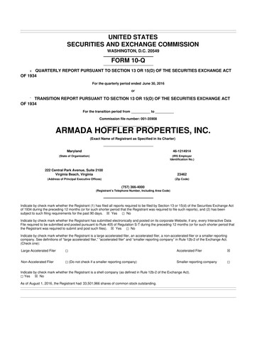 Vorschaubild Armada Hoffler Properties
 10-Q Quartalsbericht  