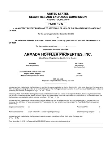 Vorschaubild Armada Hoffler Properties
 10-Q Quartalsbericht  