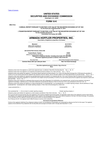 Miniature Armada Hoffler Properties
 10-K Rapport annuel 2016
